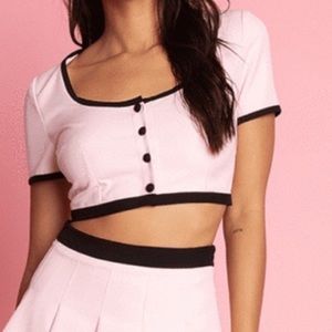 Amber X meshki Cher contrast crop top